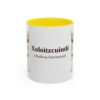 11oz Xoloitzcuintli Latin Mug, Yellow, front view
