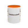 11oz Xoloitzcuintli Mug, Orange, front view