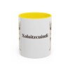 11oz Xoloitzcuintli Mug, Yellow, front view
