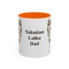 11oz Yakutian Laika Dog Dad Mug, Orange, front view