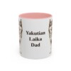 11oz Yakutian Laika Dog Dad Mug, Pink, front view