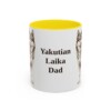 11oz Yakutian Laika Dog Dad Mug, Yellow, front view