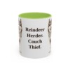 11oz Funny Yakutian Laika Mug, Light Green, front view