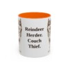 11oz Funny Yakutian Laika Mug, Orange, front view