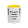 11oz Funny Yakutian Laika Mug, Yellow, front view