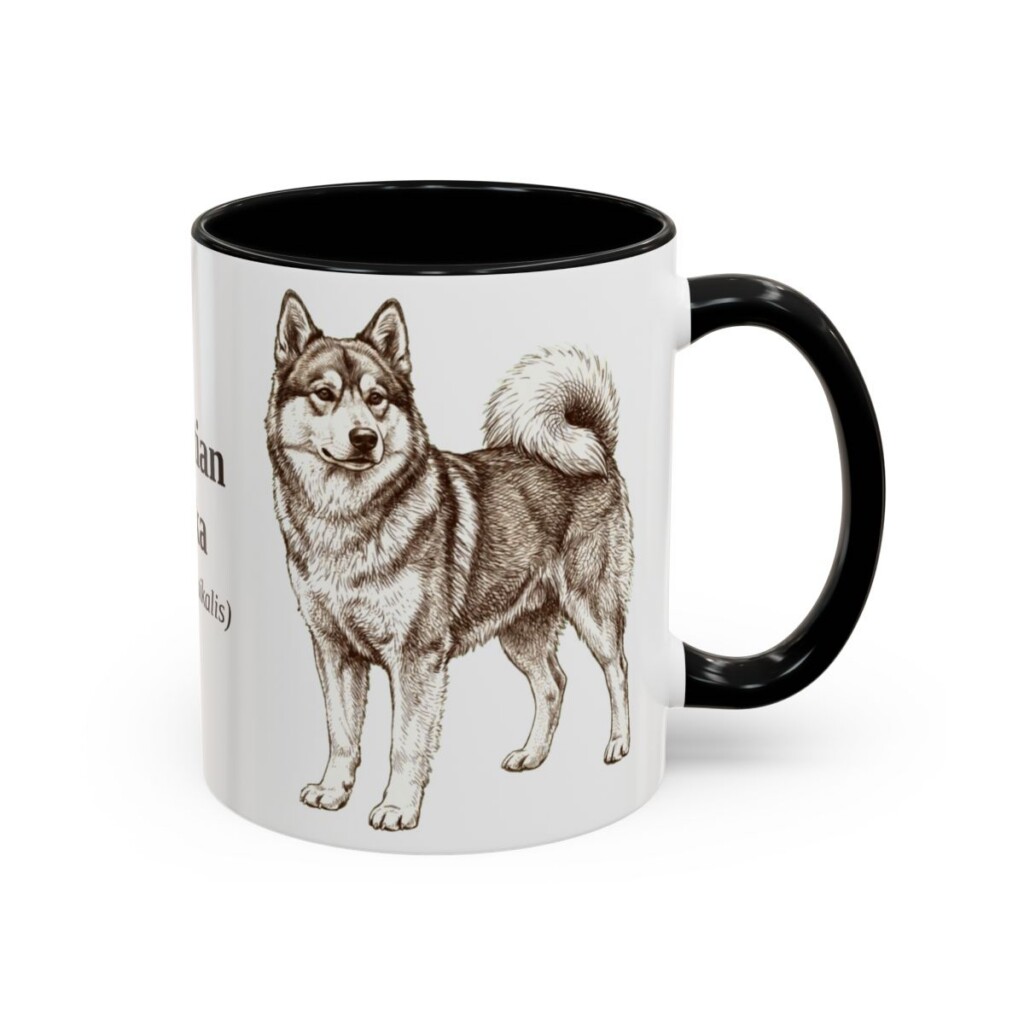 11oz Yakutian Laika Latin Mug, Black, right side view