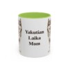 11oz Yakutian Laika Dog Mom Mug, Light Green, front view