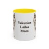 11oz Yakutian Laika Dog Mom Mug, Yellow, front view