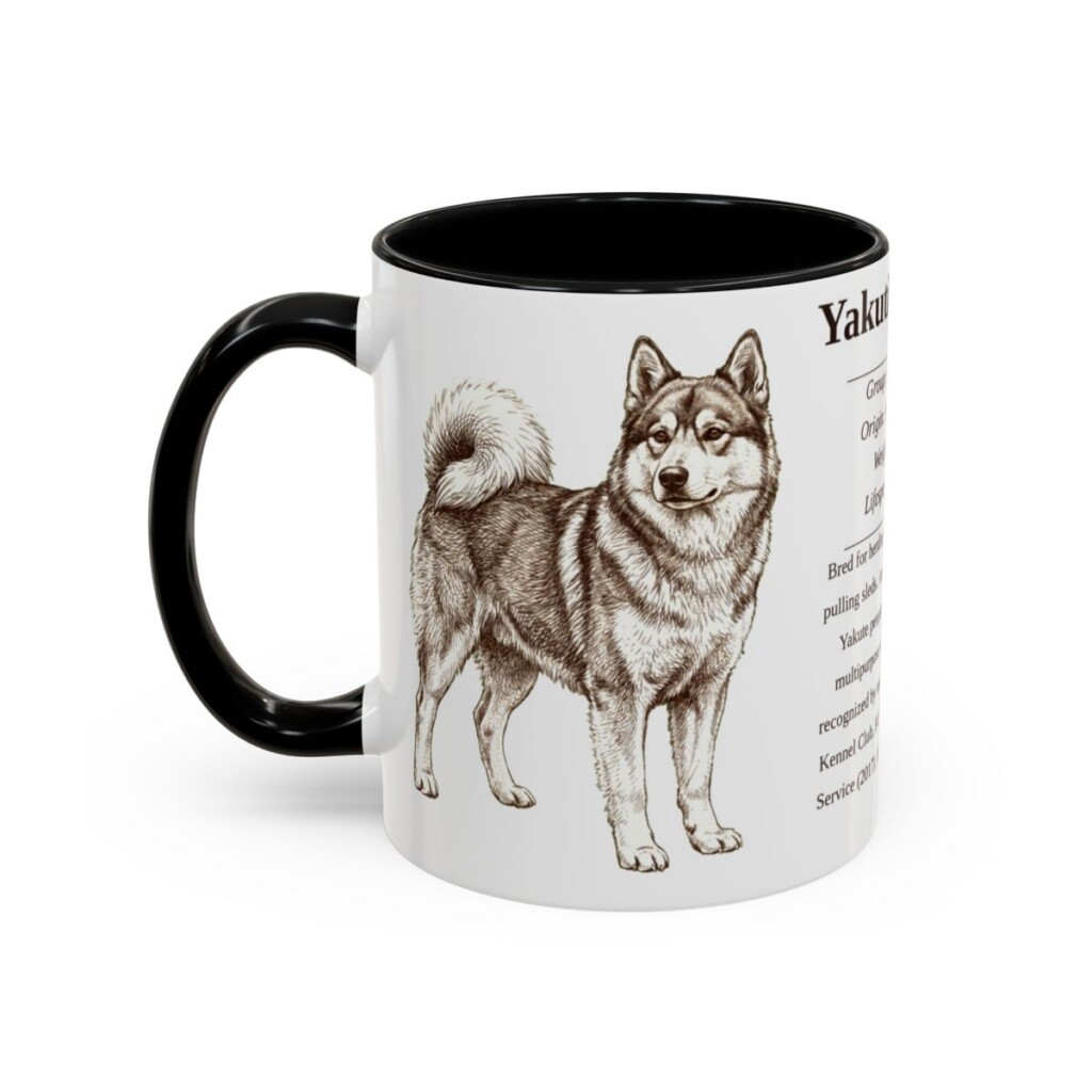 11oz Yakutian Laika Mug, Black, left side view