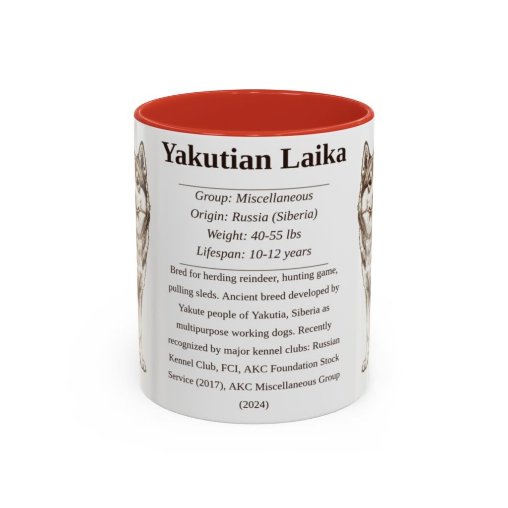 11oz Yakutian Laika Mug, Red, front view