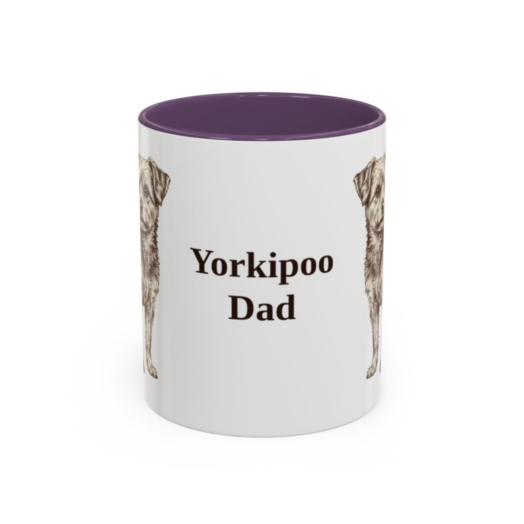 11oz-yorkipoo-mug-dad-purple 11oz Yorkipoo Dog Dad Mug, Purple, front view