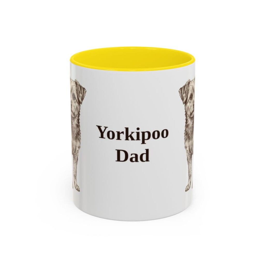 11oz-yorkipoo-mug-dad-yellow 11oz Yorkipoo Dog Dad Mug, Yellow, front view