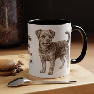 11oz Funny Yorkipoo Mug, Black, lifestyle photo