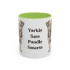 11oz-yorkipoo-mug-humor-light-green 11oz Funny Yorkipoo Mug, Light Green, front view