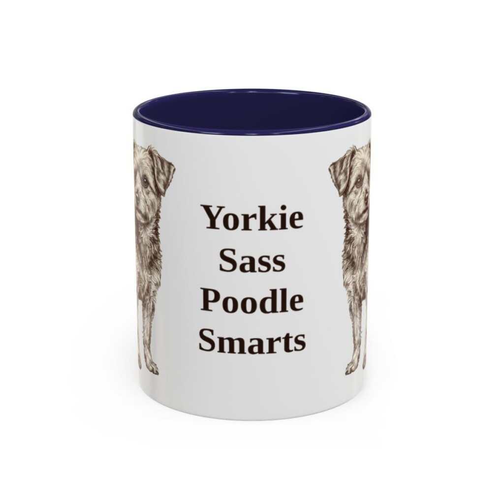 11oz-yorkipoo-mug-humor-navy 11oz Funny Yorkipoo Mug, Navy, front view