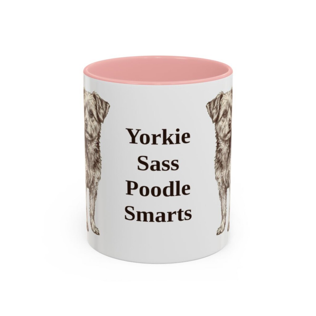 11oz-yorkipoo-mug-humor-pink 11oz Funny Yorkipoo Mug, Pink, front view