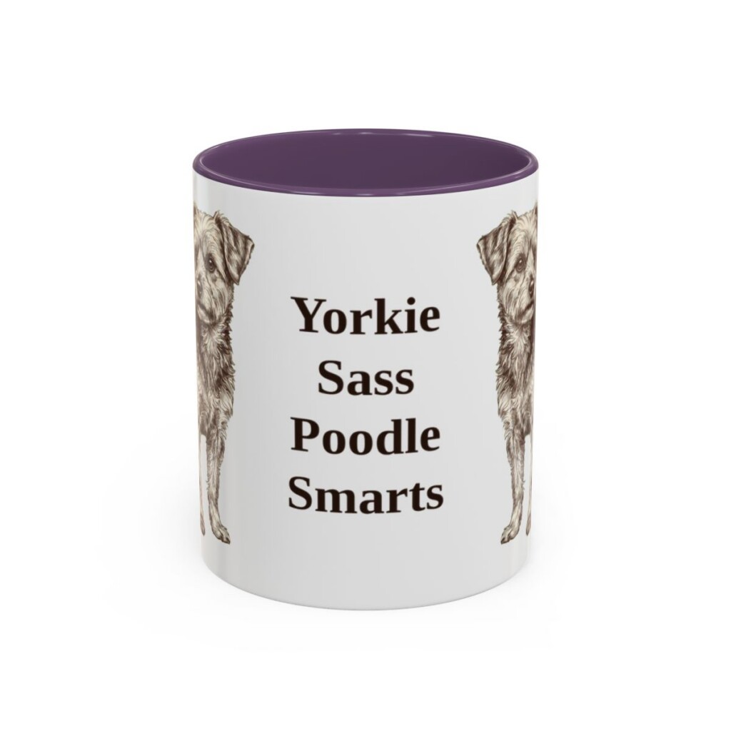 11oz-yorkipoo-mug-humor-purple 11oz Funny Yorkipoo Mug, Purple, front view