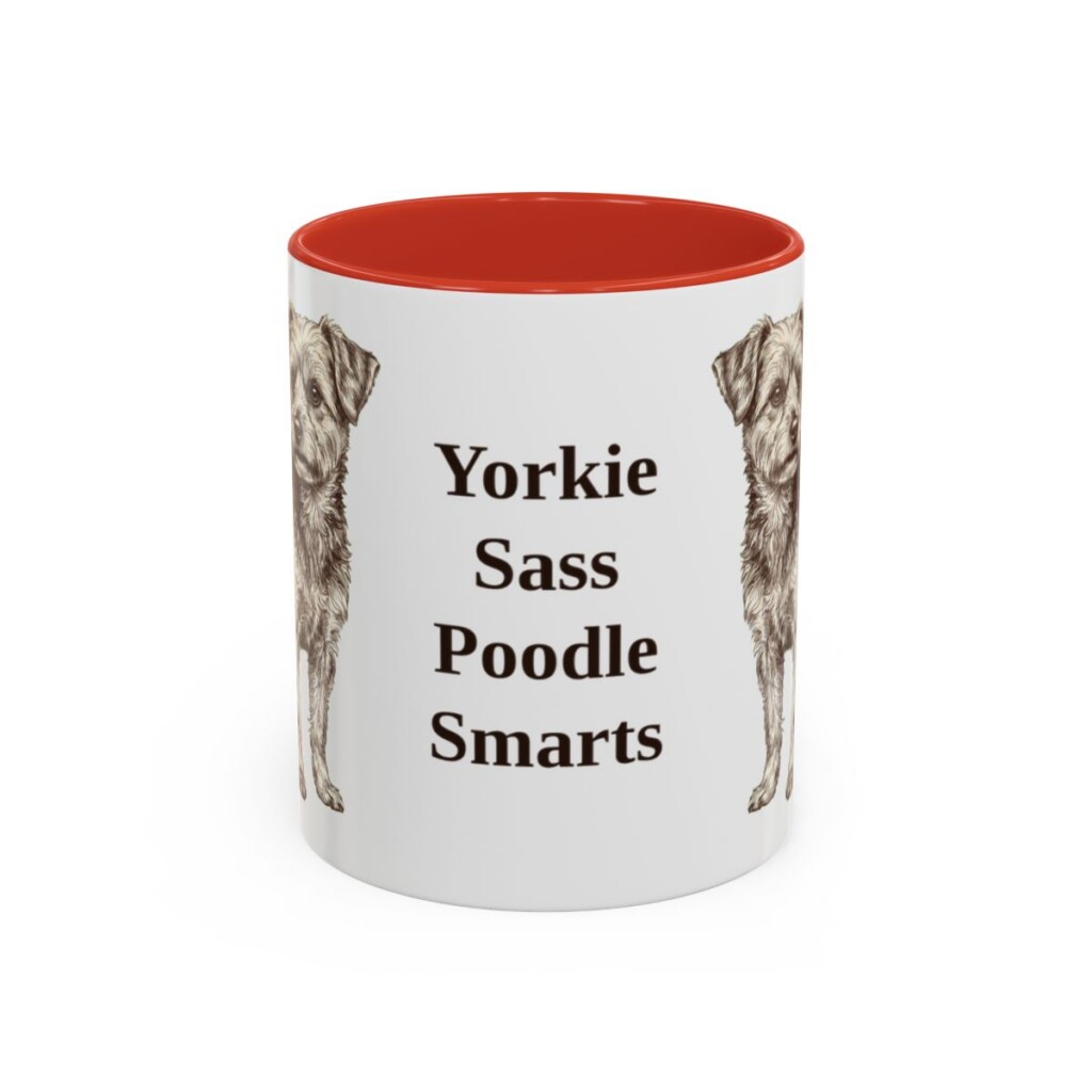 11oz-yorkipoo-mug-humor-red 11oz Funny Yorkipoo Mug, Red, front view