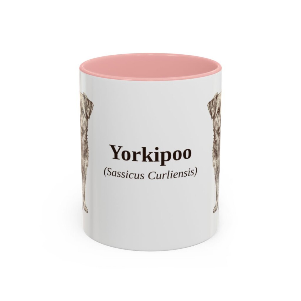 11oz-yorkipoo-mug-latin-pink 11oz Yorkipoo Latin Mug, Pink, front view
