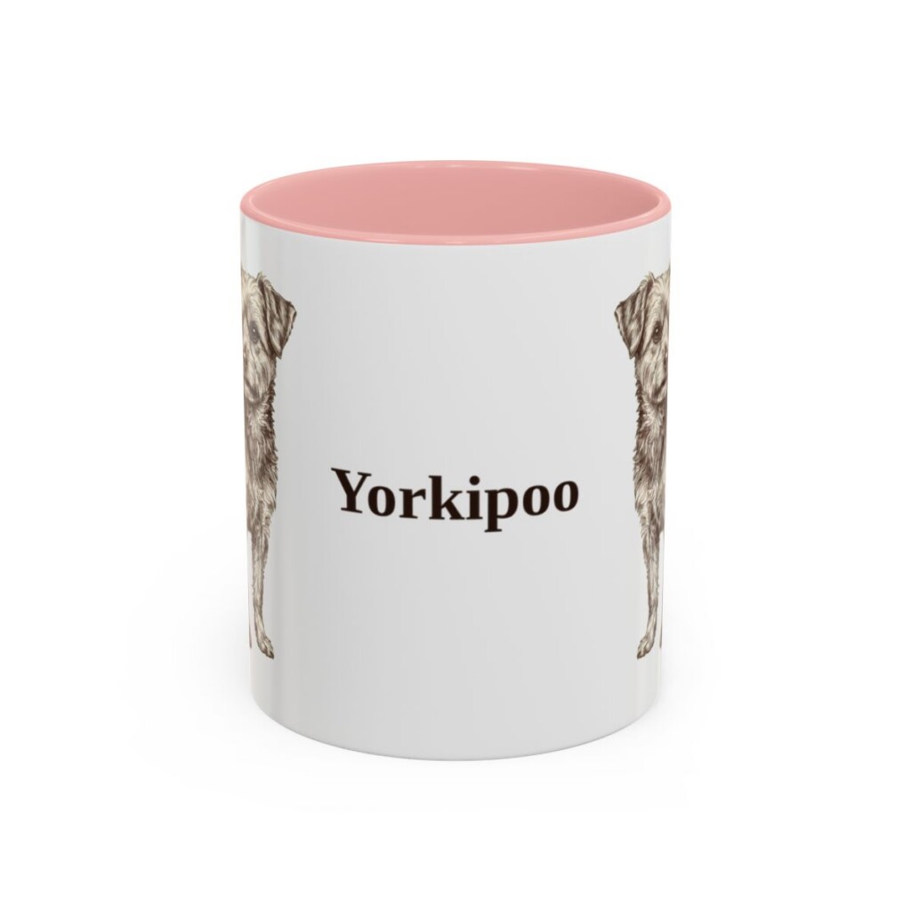11oz Yorkipoo Mug, Pink, front view
