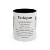 11oz Yorkipoo Mug, Black, front view