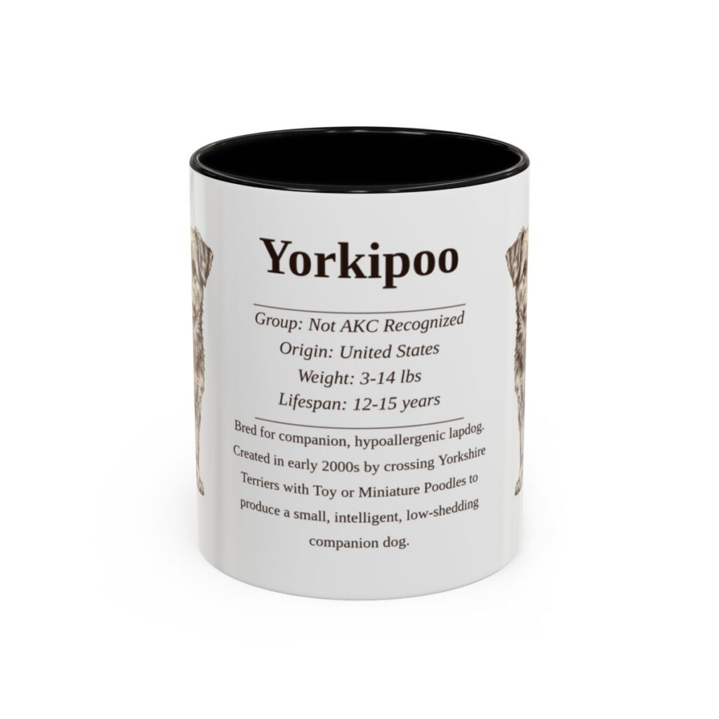 11oz Yorkipoo Mug, Black, front view