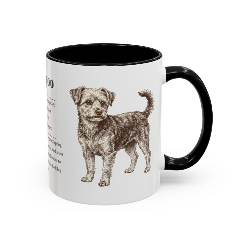 11oz Yorkipoo Mug, Black, right side view