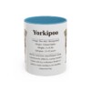 11oz Yorkipoo Mug, Light Blue, front view