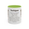 11oz Yorkipoo Mug, Light Green, front view