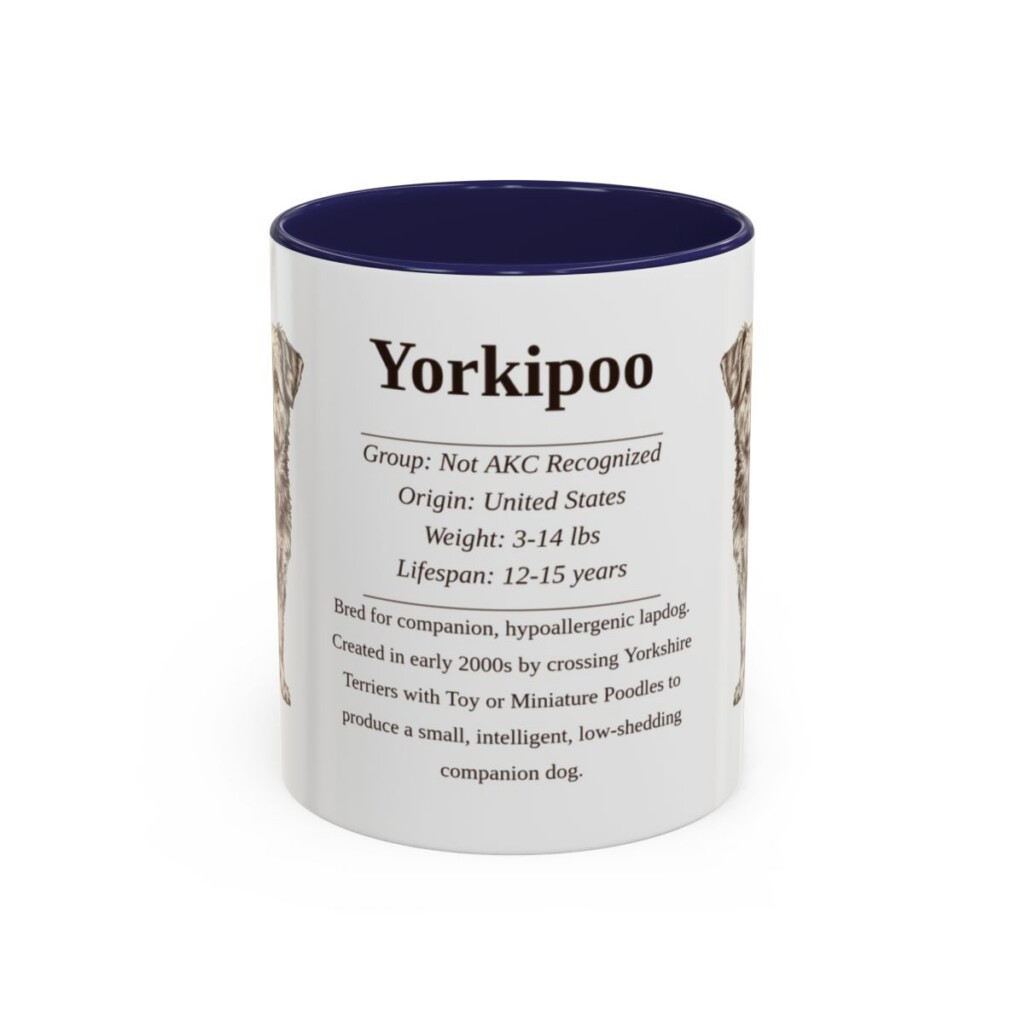 11oz Yorkipoo Mug, Navy, front view