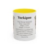 11oz Yorkipoo Mug, Yellow, front view