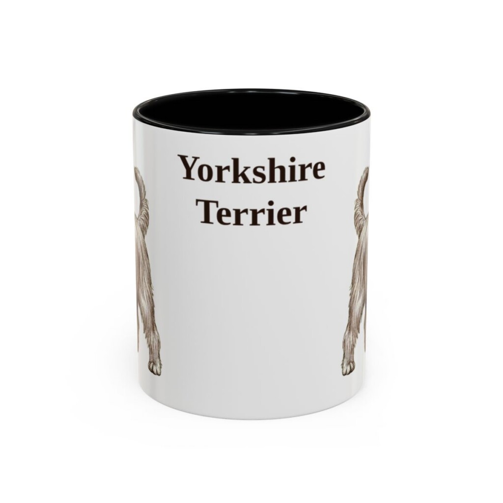 11oz Yorkshire Terrier Mug, Black, front view