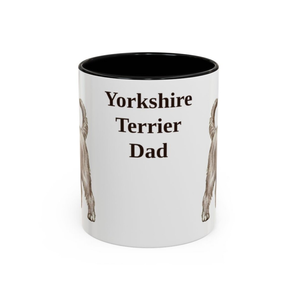 11oz Yorkshire Terrier Dog Dad Mug, Black, front view