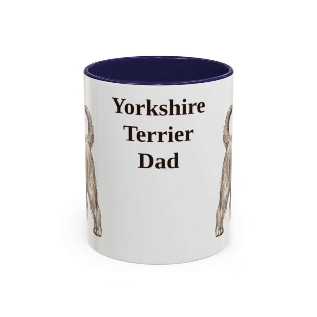 11oz Yorkshire Terrier Dog Dad Mug, Navy, front view