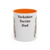 11oz Yorkshire Terrier Dog Dad Mug, Orange, front view