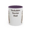 11oz Yorkshire Terrier Dog Dad Mug, Purple, front view