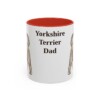 11oz Yorkshire Terrier Dog Dad Mug, Red, front view