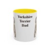 11oz Yorkshire Terrier Dog Dad Mug, Yellow, front view