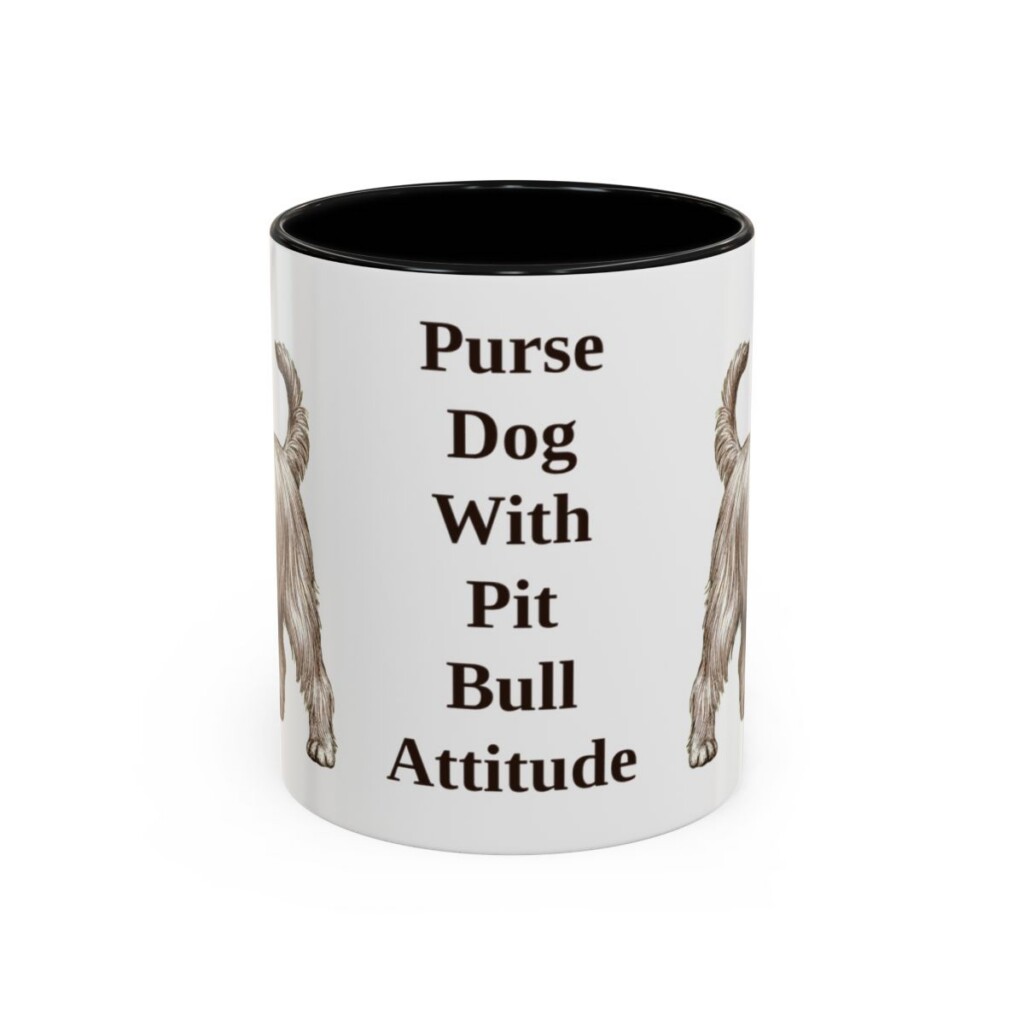 11oz Funny Yorkshire Terrier Mug, Black, front view