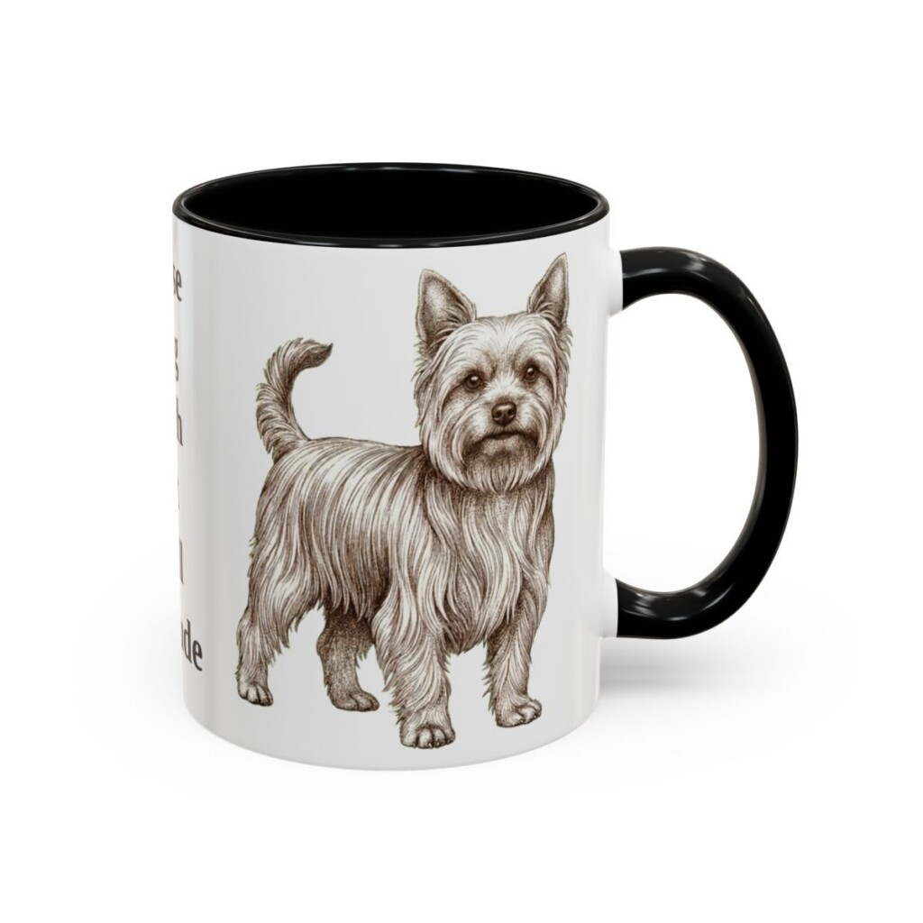 11oz Funny Yorkshire Terrier Mug, Black, right side view