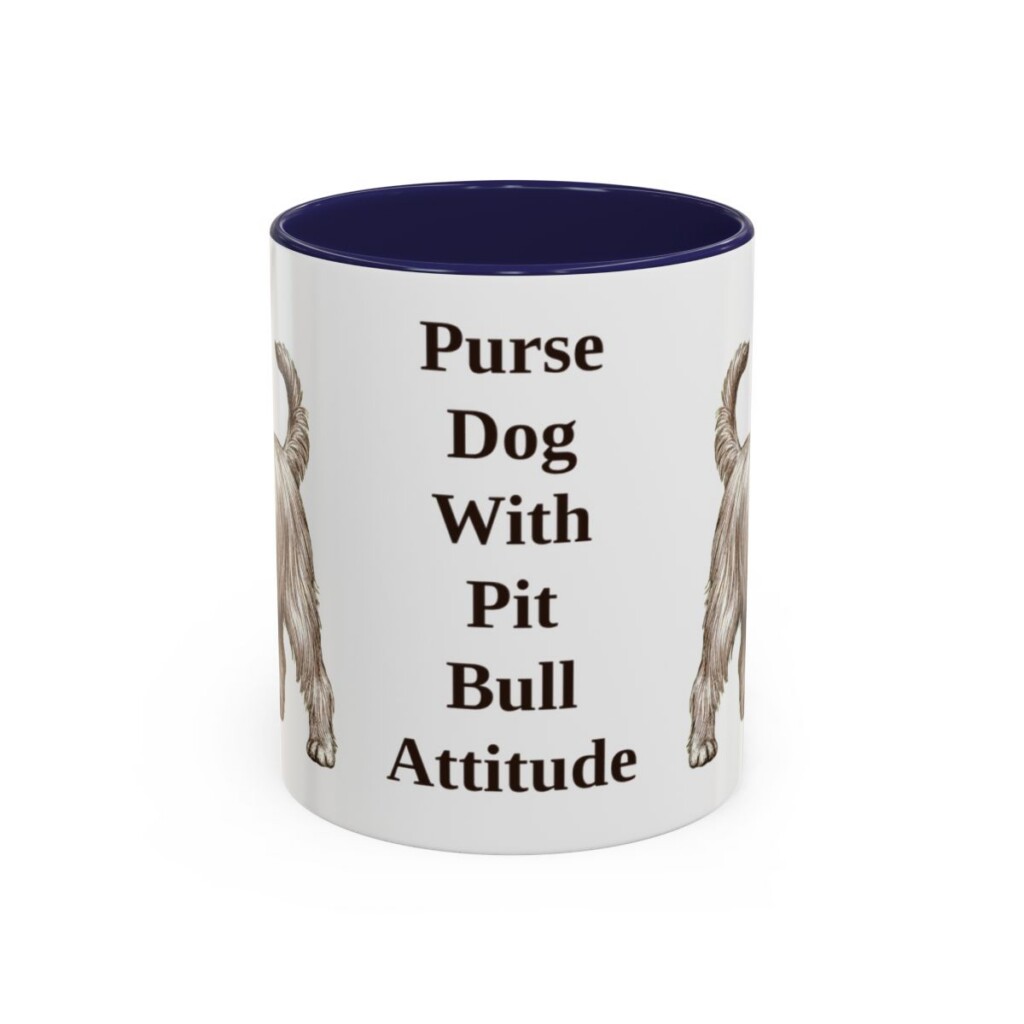 11oz Funny Yorkshire Terrier Mug, Navy, front view