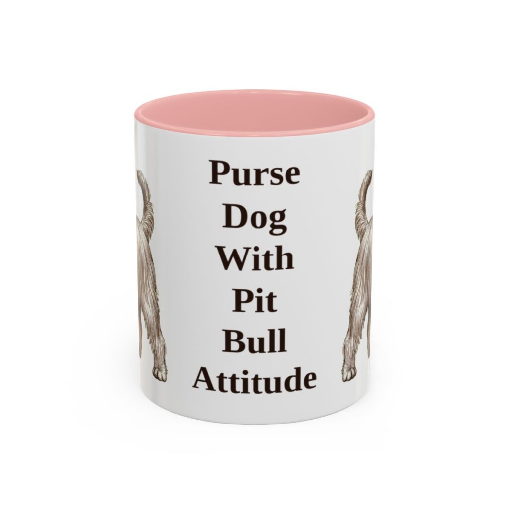 11oz Funny Yorkshire Terrier Mug, Pink, front view