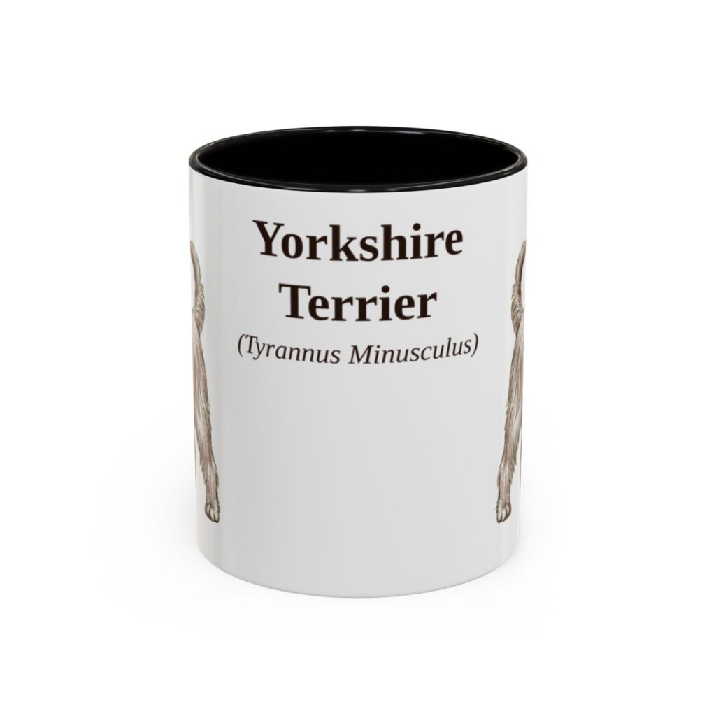 11oz Yorkshire Terrier Latin Mug, Black, front view