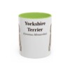 11oz Yorkshire Terrier Latin Mug, Light Green, front view
