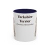 11oz Yorkshire Terrier Latin Mug, Navy, front view
