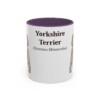 11oz Yorkshire Terrier Latin Mug, Purple, front view