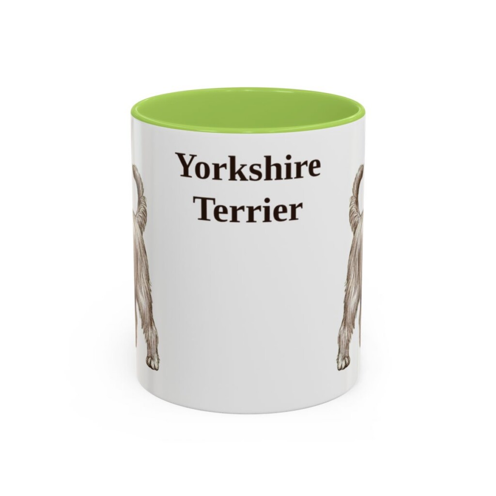 11oz Yorkshire Terrier Mug, Light Green, front view