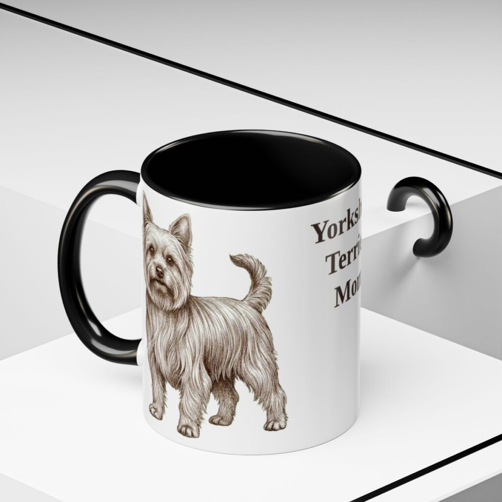 11oz-yorkshire-terrier-mug-mom-black-context-2 11oz Yorkshire Terrier Dog Mom Mug, Black, lifestyle photo