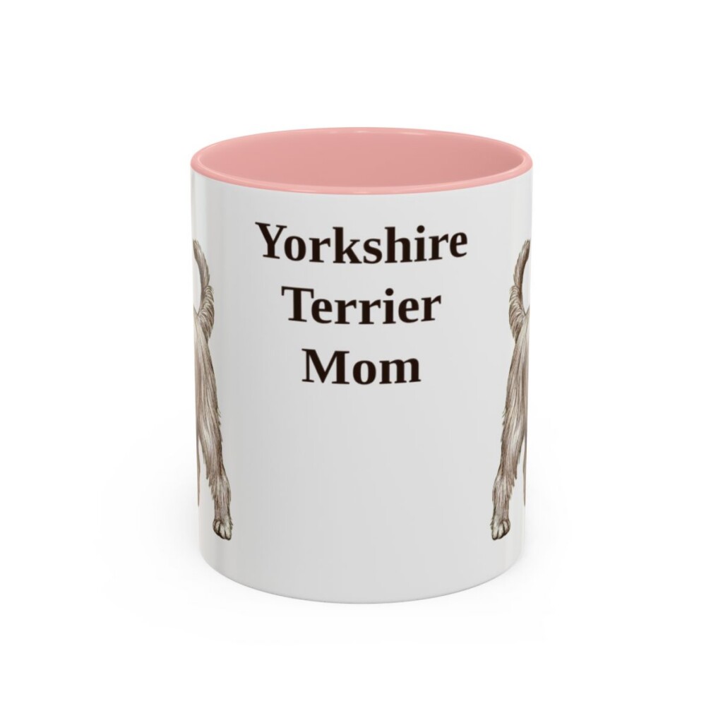 11oz-yorkshire-terrier-mug-mom-pink 11oz Yorkshire Terrier Dog Mom Mug, Pink, front view