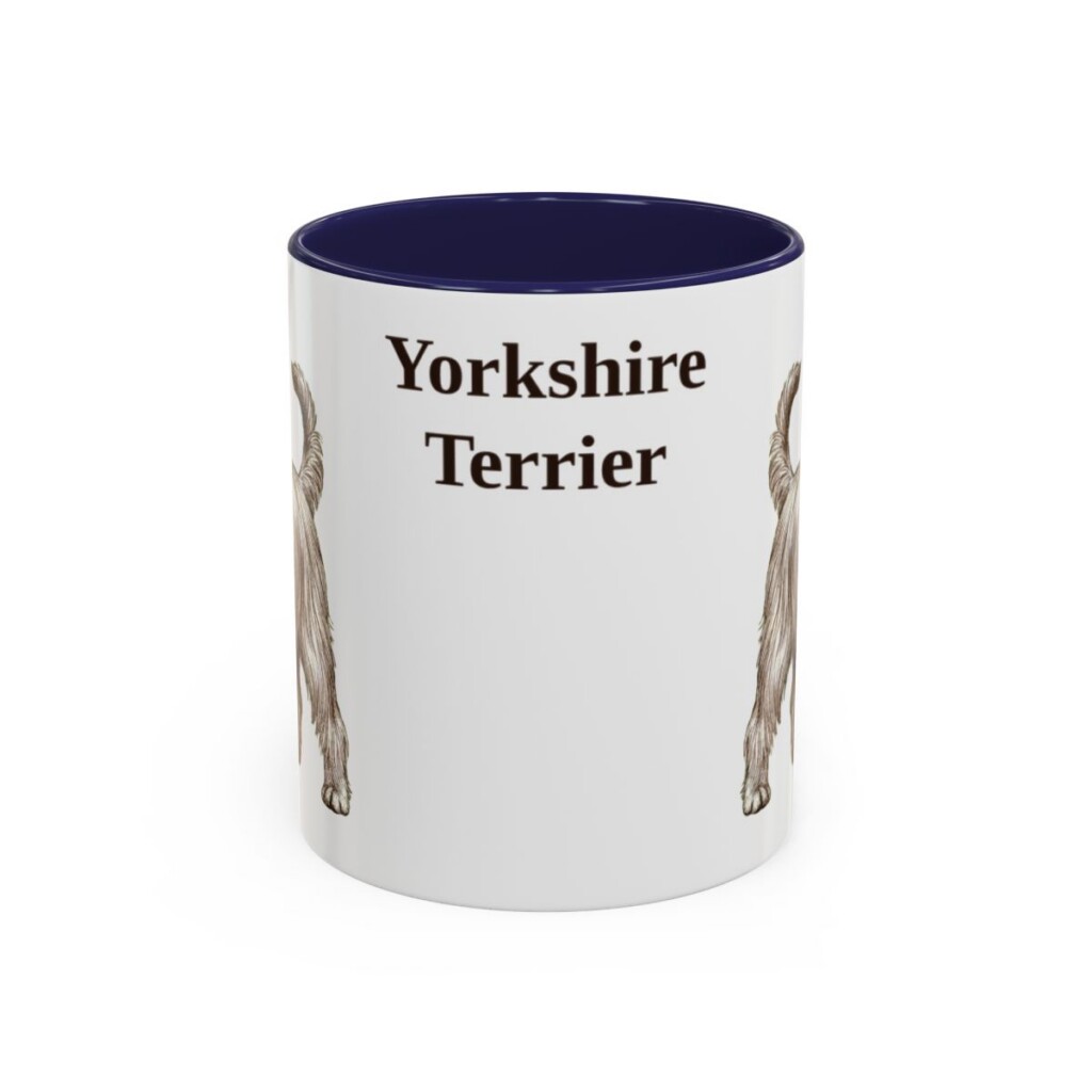 11oz Yorkshire Terrier Mug, Navy, front view